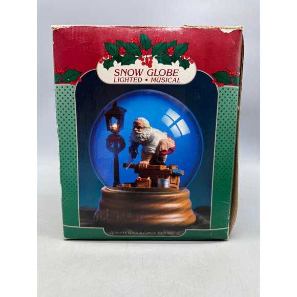 Breckenridge holidays Christmas Santa snow globe lighted musical Tawain READ - Picture 2 of 6